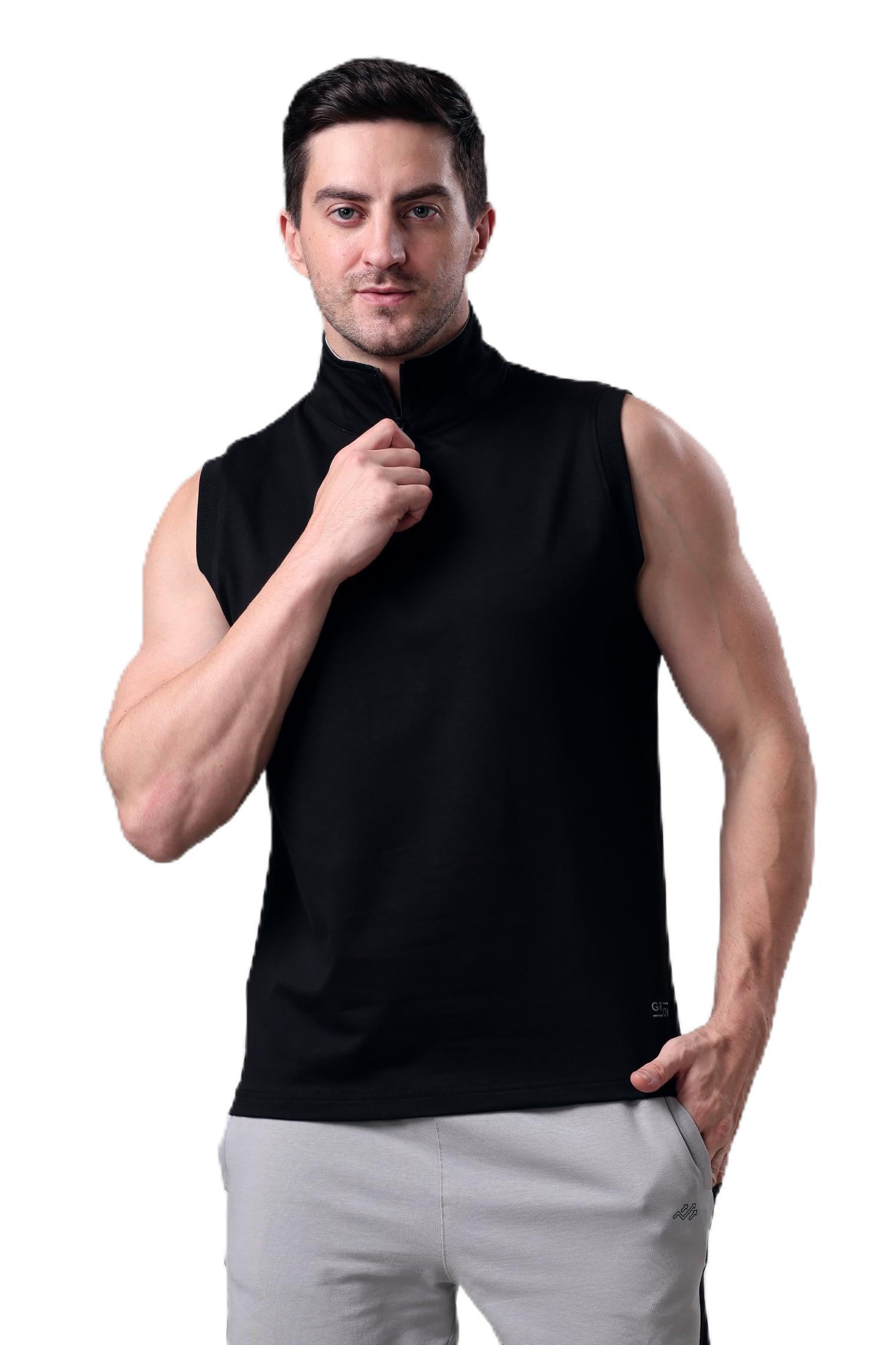 【New】Deuxieme Classe Sleeveless Pullover Buy URB_N Men Sleeveless Hoodie Online at just Rs. 999.0